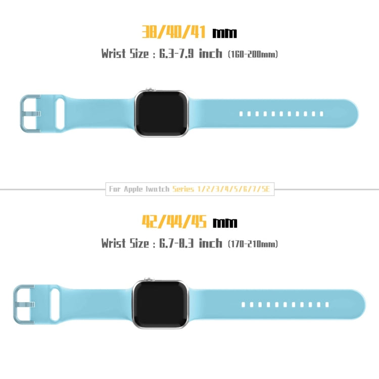 For Apple Watch 38mm Pin Buckle Silicone Watch Band(Light Blue) - Watch Bands by buy2fix | Online Shopping UK | buy2fix