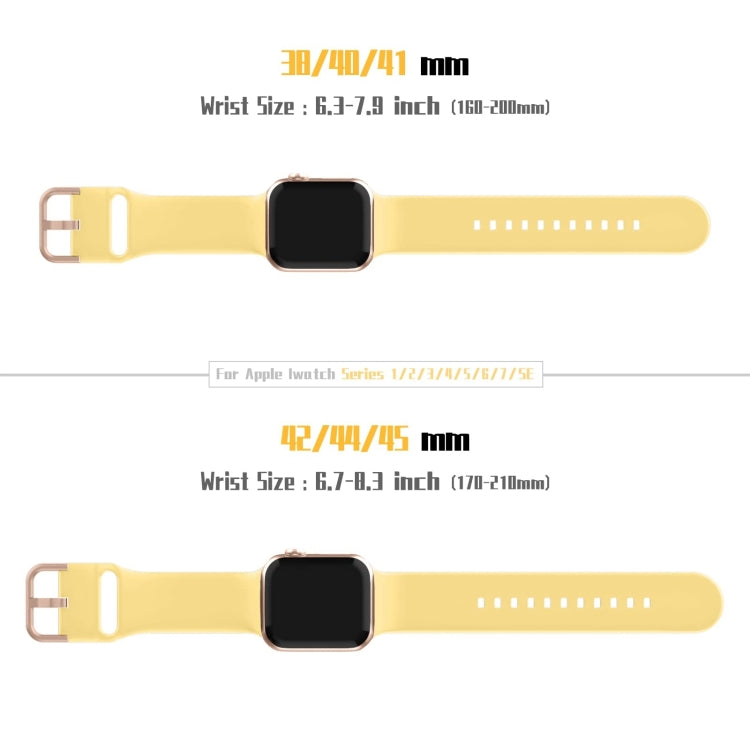 For Apple Watch Series 9 41mm Pin Buckle Silicone Watch Band(Yellow) - Watch Bands by buy2fix | Online Shopping UK | buy2fix