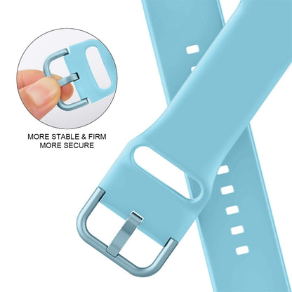 For Apple Watch Series 9 41mm Pin Buckle Silicone Watch Band(Light Blue) - Watch Bands by buy2fix | Online Shopping UK | buy2fix