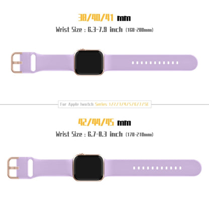 For Apple Watch Series 9 41mm Pin Buckle Silicone Watch Band(Lavender) - Watch Bands by buy2fix | Online Shopping UK | buy2fix