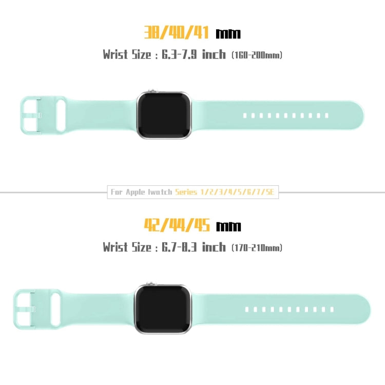 For Apple Watch Series 9 45mm Pin Buckle Silicone Watch Band(Mint Green) - Watch Bands by buy2fix | Online Shopping UK | buy2fix