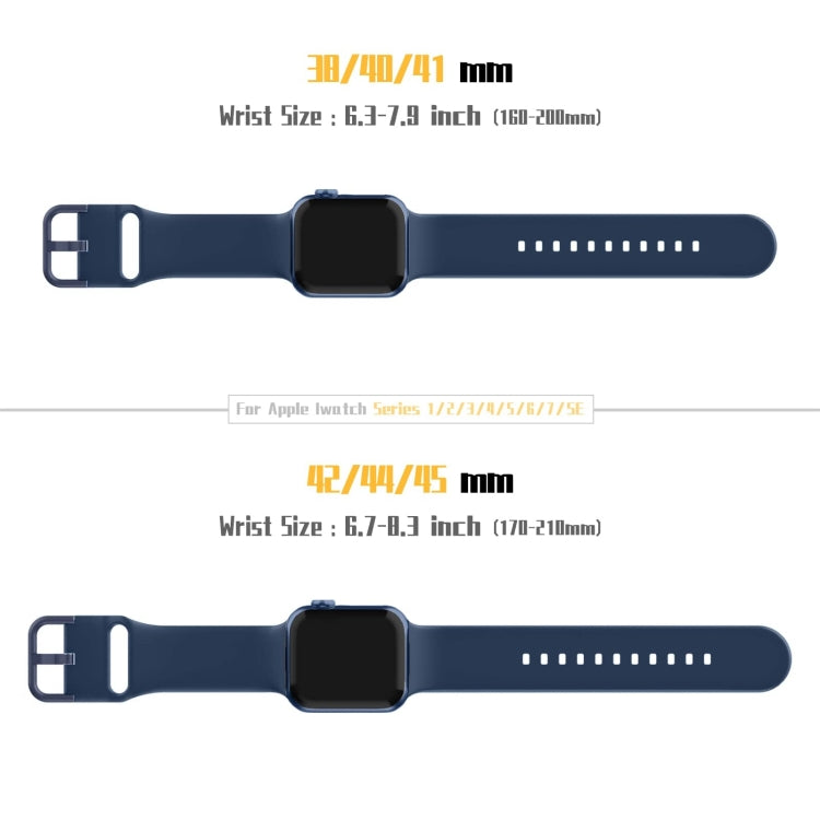 For Apple Watch Series 9 45mm Pin Buckle Silicone Watch Band(Abyss Blue) - Watch Bands by buy2fix | Online Shopping UK | buy2fix