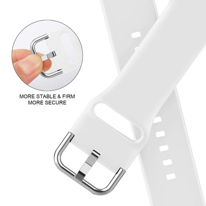 For Apple Watch SE 2023 44mm Pin Buckle Silicone Watch Band(White) - Watch Bands by buy2fix | Online Shopping UK | buy2fix