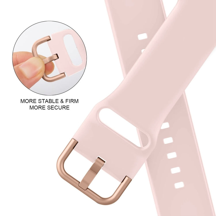 For Apple Watch SE 2023 44mm Pin Buckle Silicone Watch Band(Pink Sand) - Watch Bands by buy2fix | Online Shopping UK | buy2fix
