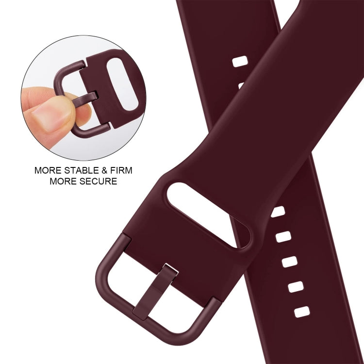 For Apple Watch SE 2023 44mm Pin Buckle Silicone Watch Band(Wine Red) - Watch Bands by buy2fix | Online Shopping UK | buy2fix