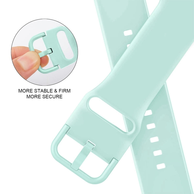 For Apple Watch Series 10 46mm Pin Buckle Silicone Watch Band(Mint Green) - Watch Bands by buy2fix | Online Shopping UK | buy2fix