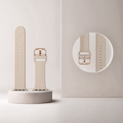 For Apple Watch Series 10 46mm Pin Buckle Silicone Watch Band(Milk Tea) - Watch Bands by buy2fix | Online Shopping UK | buy2fix