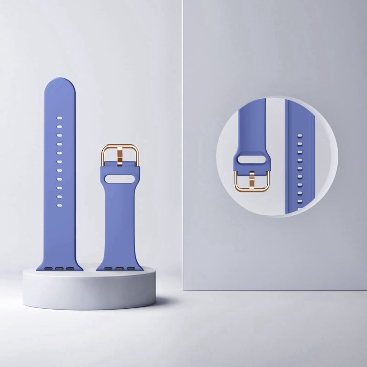 For Apple Watch Series 10 46mm Pin Buckle Silicone Watch Band(Cyan Blue) - Watch Bands by buy2fix | Online Shopping UK | buy2fix