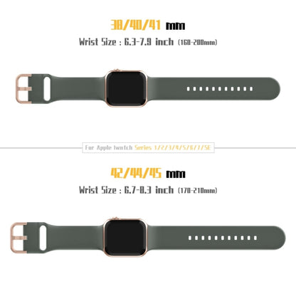 For Apple Watch Series 10 42mm Pin Buckle Silicone Watch Band(Olive) - Watch Bands by buy2fix | Online Shopping UK | buy2fix