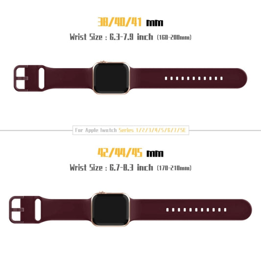 For Apple Watch Series 10 42mm Pin Buckle Silicone Watch Band(Wine Red) - Watch Bands by buy2fix | Online Shopping UK | buy2fix