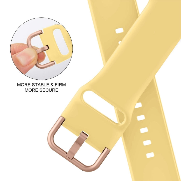 For Apple Watch Series 10 42mm Pin Buckle Silicone Watch Band(Yellow) - Watch Bands by buy2fix | Online Shopping UK | buy2fix