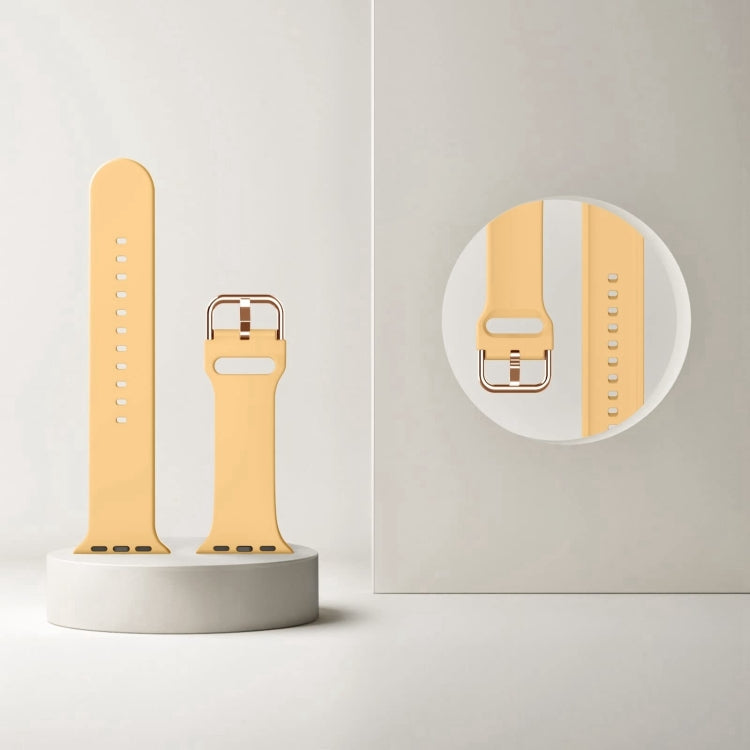 For Apple Watch Series 10 42mm Pin Buckle Silicone Watch Band(Light Orange) - Watch Bands by buy2fix | Online Shopping UK | buy2fix