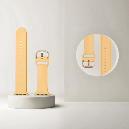 For Apple Watch Series 10 42mm Pin Buckle Silicone Watch Band(Light Orange) - Watch Bands by buy2fix | Online Shopping UK | buy2fix