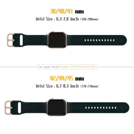 For Apple Watch Series 10 42mm Pin Buckle Silicone Watch Band(Dark Green) - Watch Bands by buy2fix | Online Shopping UK | buy2fix
