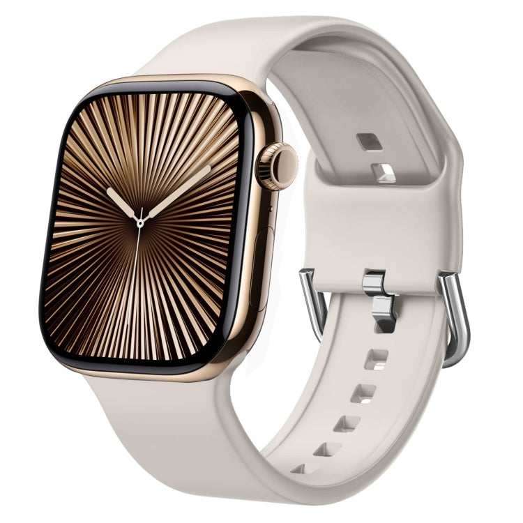 For Apple Watch Series 10 42mm Pin Buckle Silicone Watch Band(Starlight) - Watch Bands by buy2fix | Online Shopping UK | buy2fix
