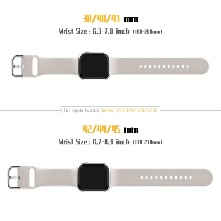 For Apple Watch Series 10 42mm Pin Buckle Silicone Watch Band(Starlight) - Watch Bands by buy2fix | Online Shopping UK | buy2fix