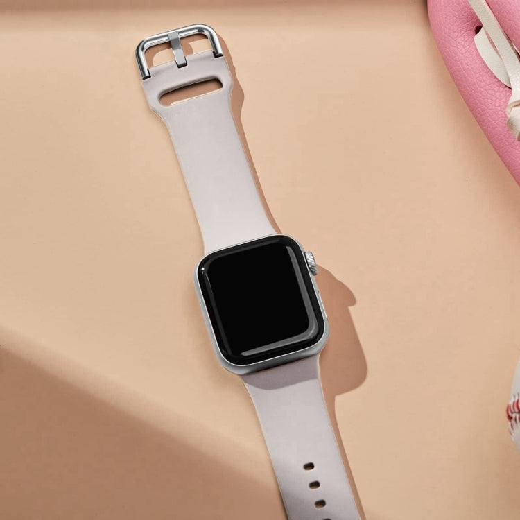 For Apple Watch Series 10 42mm Pin Buckle Silicone Watch Band(Starlight) - Watch Bands by buy2fix | Online Shopping UK | buy2fix