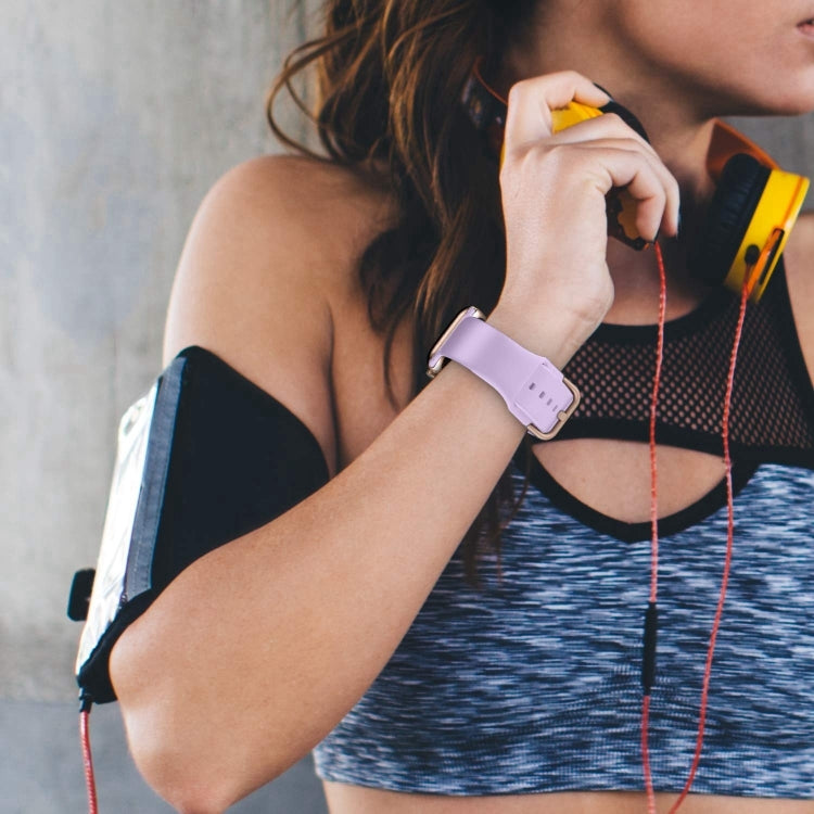 For Apple Watch Series 10 42mm Pin Buckle Silicone Watch Band(Lavender) - Watch Bands by buy2fix | Online Shopping UK | buy2fix