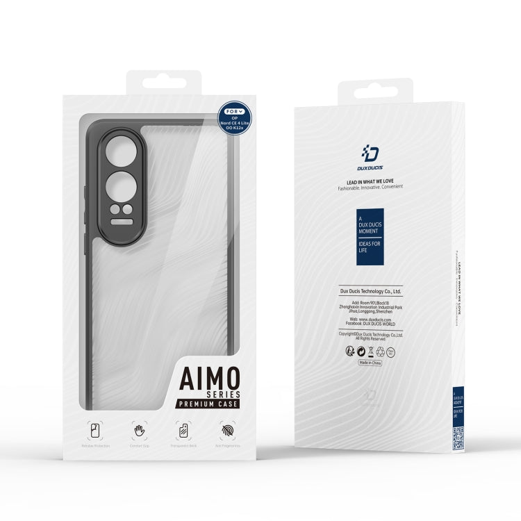 For OnePlus Nord CE4 Lite 5G DUX DUCIS Aimo Series TPU + PC Frosted Feel Phone Case(Black) - OnePlus Cases by DUX DUCIS | Online Shopping UK | buy2fix