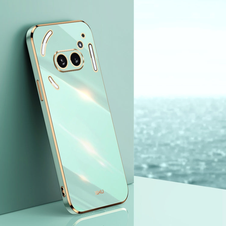 For Nothing Phone 2A XINLI Straight Edge 6D Electroplate TPU Phone Case(Mint Green) - Nothing Cases by XINLI | Online Shopping UK | buy2fix
