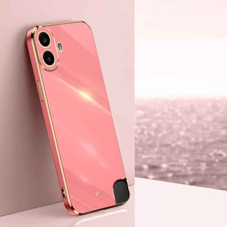 For Nothing CMF Phone 1 XINLI Straight Edge 6D Electroplate TPU Phone Case(Hawthorn Red) - Nothing Cases by XINLI | Online Shopping UK | buy2fix