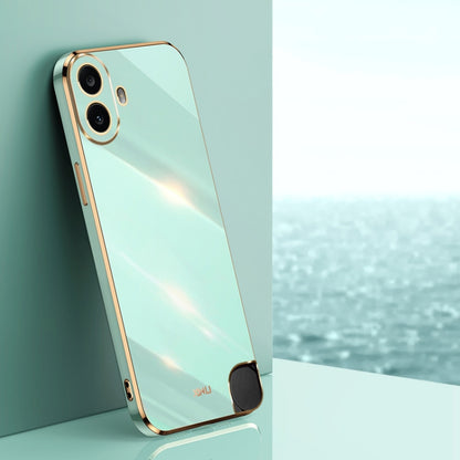 For Nothing CMF Phone 1 XINLI Straight Edge 6D Electroplate TPU Phone Case(Mint Green) - Nothing Cases by XINLI | Online Shopping UK | buy2fix