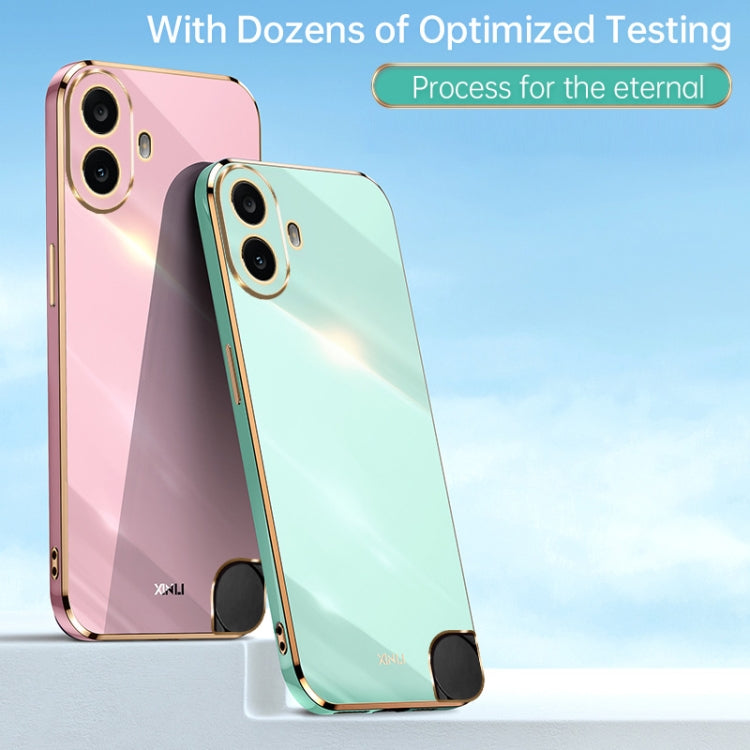 For Nothing CMF Phone 1 XINLI Straight Edge 6D Electroplate TPU Phone Case(Mint Green) - Nothing Cases by XINLI | Online Shopping UK | buy2fix