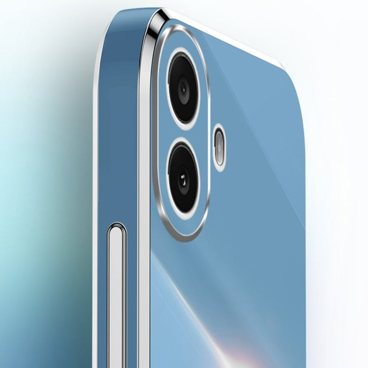 For Nothing CMF Phone 1 XINLI Straight 6D Plating Gold Edge TPU Shockproof Case with Ring Holder(White) - Nothing Cases by XINLI | Online Shopping UK | buy2fix