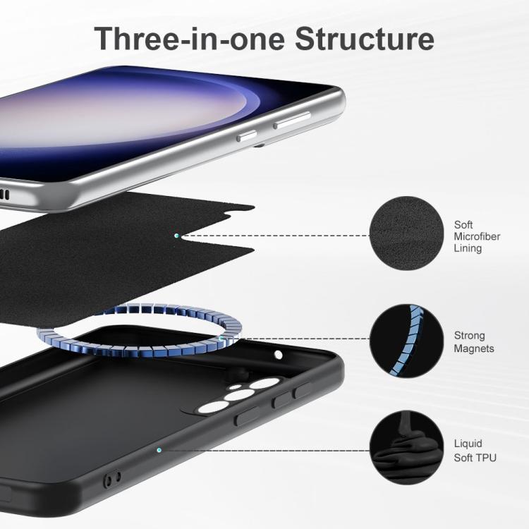 For Samsung Galaxy S23 FE 5G MagSafe Magnetic Liquid Silicone Phone Case(Black) by buy2fix