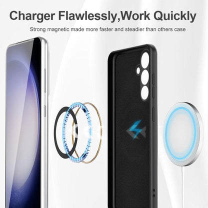For Samsung Galaxy S23 FE 5G MagSafe Magnetic Liquid Silicone Phone Case(Black) by buy2fix