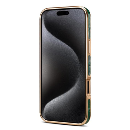 For iPhone 17 Pro Max Denior Crocodile Texture Genuine Leather Electroplating Phone Case(Green) - iPhone 17 Pro Max Cases by Denior | Online Shopping UK | buy2fix