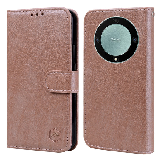 For Honor X40 / Magic5 Lite Skin Feeling Oil Leather Texture PU + TPU Phone Case(Champagne)