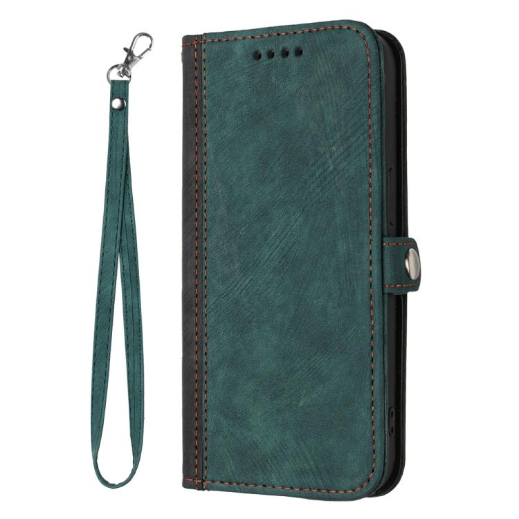 For iPhone Air Side Buckle Double Fold Hand Strap Leather Phone Case(Dark Green) - iPhone Air Cases by buy2fix | Online Shopping UK | buy2fix