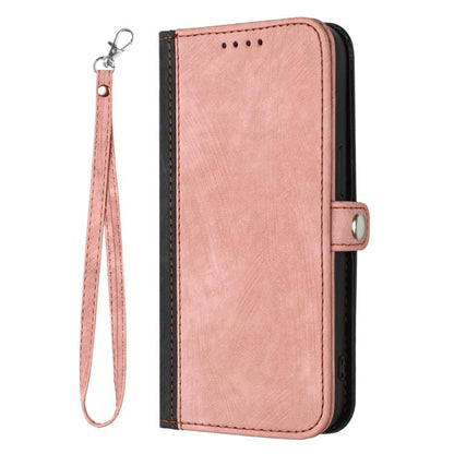 For iPhone Air Side Buckle Double Fold Hand Strap Leather Phone Case(Pink) - iPhone Air Cases by buy2fix | Online Shopping UK | buy2fix