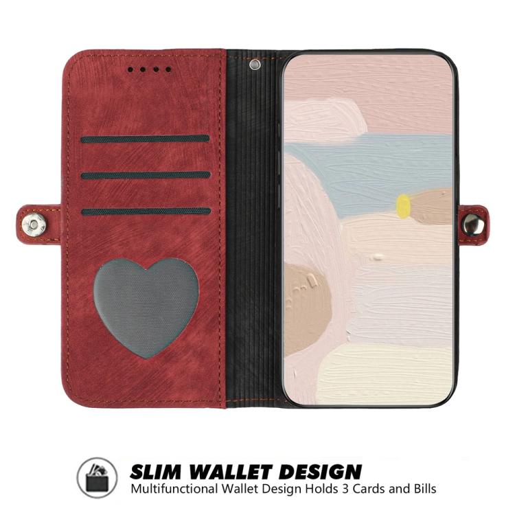 For iPhone 17 Side Buckle Double Fold Hand Strap Leather Phone Case(Red) - iPhone 17 Cases by buy2fix | Online Shopping UK | buy2fix