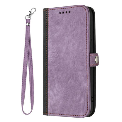 For iPhone 17 Side Buckle Double Fold Hand Strap Leather Phone Case(Purple) - iPhone 17 Cases by buy2fix | Online Shopping UK | buy2fix