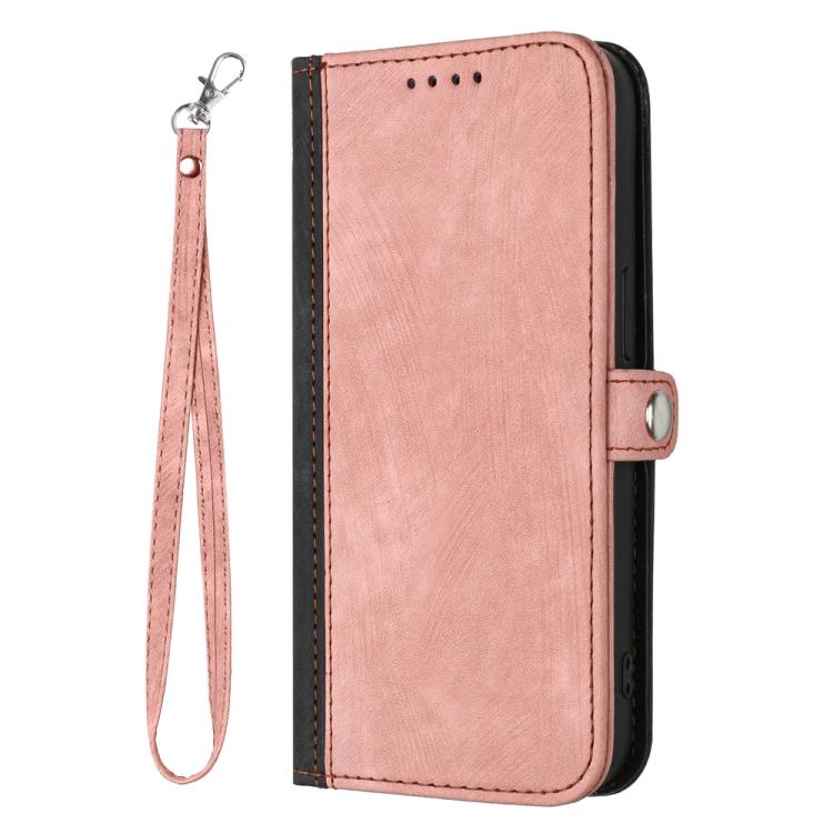 For iPhone 17 Side Buckle Double Fold Hand Strap Leather Phone Case(Pink) - iPhone 17 Cases by buy2fix | Online Shopping UK | buy2fix