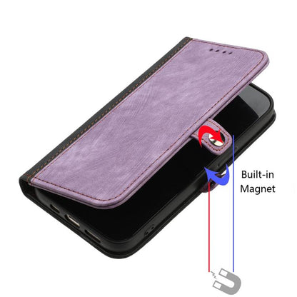 For iPhone 17 Pro Max Side Buckle Double Fold Hand Strap Leather Phone Case(Purple) - iPhone 17 Pro Max Cases by buy2fix | Online Shopping UK | buy2fix