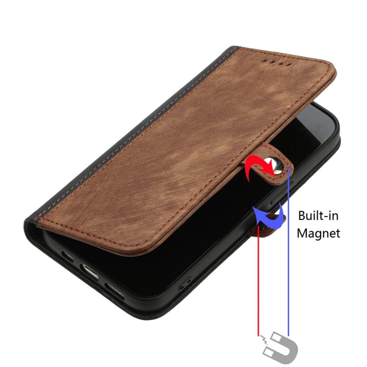 For iPhone 17 Pro Side Buckle Double Fold Hand Strap Leather Phone Case(Brown) - iPhone 17 Pro Cases by buy2fix | Online Shopping UK | buy2fix