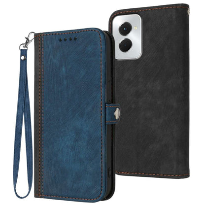 For Motorola Moto G Power 5G 2024 Side Buckle Double Fold Hand Strap Leather Phone Case(Royal Blue) - Motorola Cases by buy2fix | Online Shopping UK | buy2fix