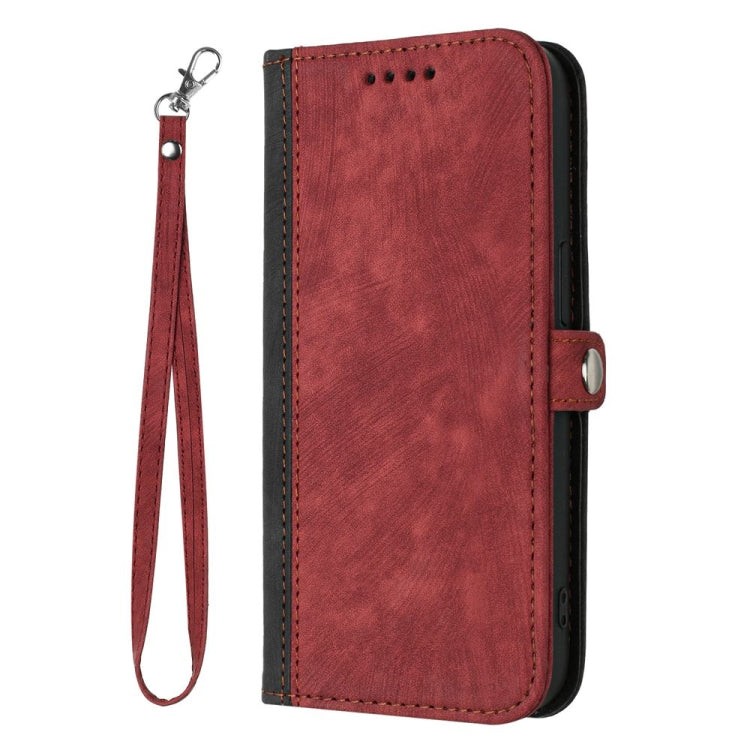 For Motorola Moto G Stylus 5G 2024 Side Buckle Double Fold Hand Strap Leather Phone Case(Red) - Motorola Cases by buy2fix | Online Shopping UK | buy2fix