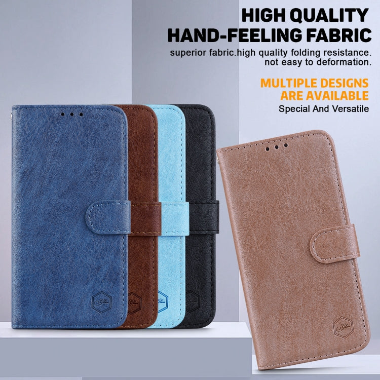 For iPhone 16 Plus Skin Feeling Oil Leather Texture PU + TPU Phone Case(Champagne) - iPhone 16 Plus Cases by buy2fix | Online Shopping UK | buy2fix