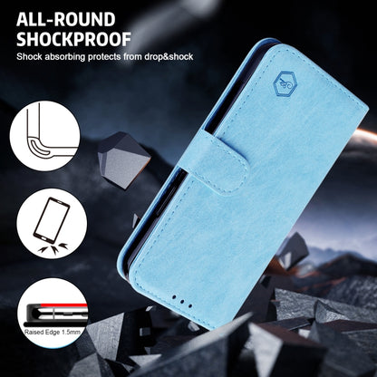 For iPhone 16 Plus Skin Feeling Oil Leather Texture PU + TPU Phone Case(Light Blue) - iPhone 16 Plus Cases by buy2fix | Online Shopping UK | buy2fix