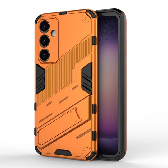 For Samsung Galaxy S23 FE 5G Punk Armor 2 in 1 PC + TPU Shockproof Phone Case with Invisible Holder(Orange)