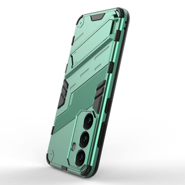 For Samsung Galaxy S24 5G Punk Armor 2 in 1 PC + TPU Shockproof Phone Case with Invisible Holder(Green) - Galaxy S24 5G Cases by buy2fix | Online Shopping UK | buy2fix