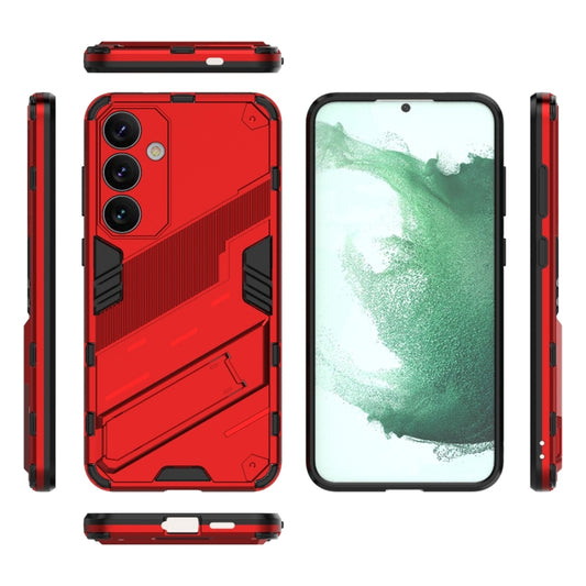 For Samsung Galaxy S24+ 5G Punk Armor 2 in 1 PC + TPU Shockproof Phone Case with Invisible Holder(Red) by buy2fix