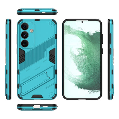 For Samsung Galaxy S24+ 5G Punk Armor 2 in 1 PC + TPU Shockproof Phone Case with Invisible Holder(Blue) - Galaxy S24+ 5G Cases by buy2fix | Online Shopping UK | buy2fix
