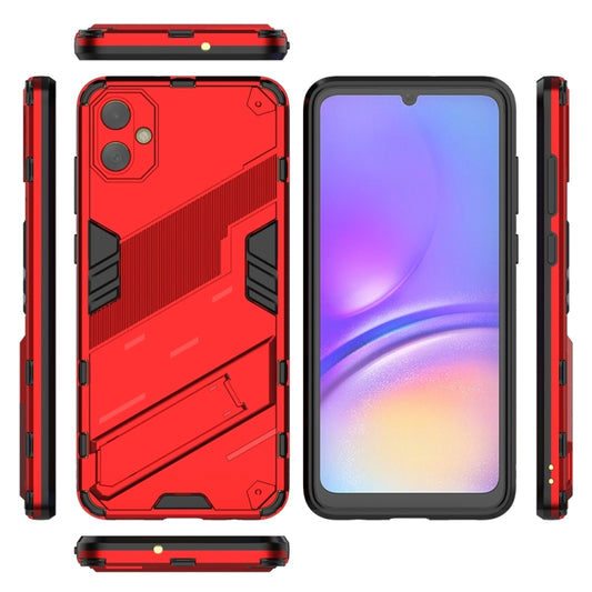 For Samsung Galaxy A05 4G Punk Armor 2 in 1 PC + TPU Shockproof Phone Case with Invisible Holder(Red) by buy2fix