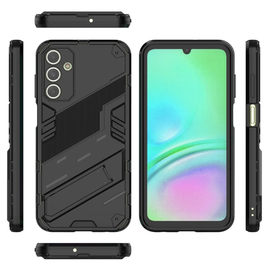 For Samsung Galaxy A15 Punk Armor 2 in 1 PC + TPU Shockproof Phone Case with Invisible Holder(Black) by buy2fix