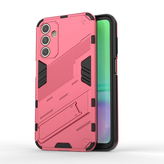 For Samsung Galaxy A15 Punk Armor 2 in 1 PC + TPU Shockproof Phone Case with Invisible Holder(Light Red) - Galaxy Phone Cases by buy2fix | Online Shopping UK | buy2fix